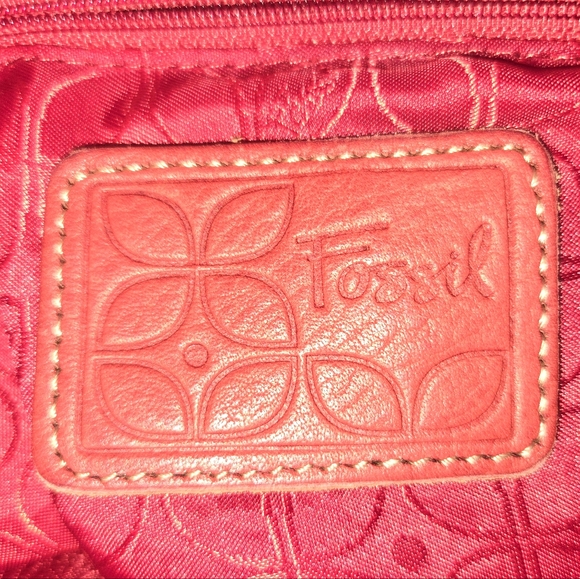 Fossil Leather Burnt Orange Crossbody Shoulder Bag - Picture 12 of 12